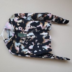 NWT wild fable women's cropped hoodie black tie dye size medium